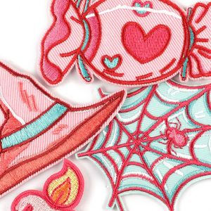 แพทช์ปักลายรูปฟักทองแม่มดหัวกะโหลกสีชมพูน่ารักสำหรับตกแต่งเสื้อผ้าและหมวกในวันฮาโลวีน - Product Image 4