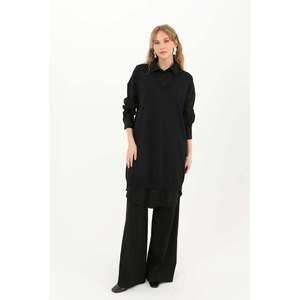 Chemise noire pour femme Puane, tunique avec détails, tissu doux et confortable pour tous les jours et les occasions spéciales - Product Image 1