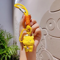 Porte-clés créatif en résine en forme d'ours de dessin animé, breloque pour clés de voiture, pendentif de sac pour filles, cadeau pour couple, Chine