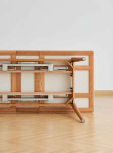 Demi-<span class=keywords><strong>maison</strong></span> vente directe d'usine Table à manger pliante en bois massif ensemble avec 6 chaises rétractables Mobilier de <span class=keywords><strong>maison</strong></span> peu encombrant - Product Image 5