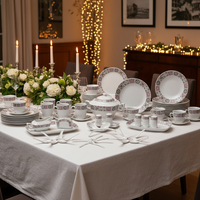 Service de table de luxe en céramique et porcelaine, 117 pièces, comprenant bols, assiettes et plats, pour événements