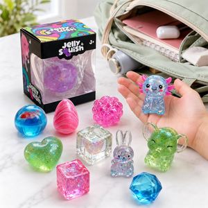 Transparent Jelly Toy Collection Glitter Capsule Globe Elephant Bunny Crab <b>Fidget</b> Squeeze Classroom Reward <b>Pack</b> - Product Image 4