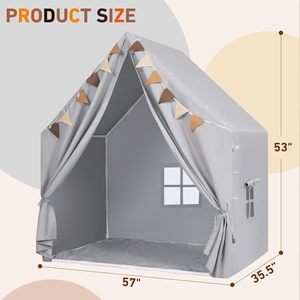 Carpa de Juego Infantil Portátil con Diseño de <span class=keywords><strong>Castillo</strong></span> de Princesa, Carpa Pequeña de Algodón para Interiores, Ideal para el Verano - Product Image 2