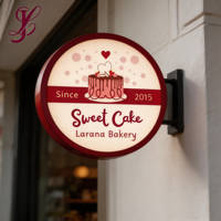 Boîte lumineuse LED personnalisée avec logo 3D en acrylique, enseigne lumineuse extérieure suspendue pour boulangerie