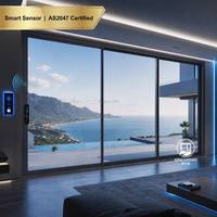 Ventana Corredera Horizontal de Aluminio para Exteriores con Sensor Inteligente Integrado para Villas, Hoteles y Sótanos de Alta Tecnología
