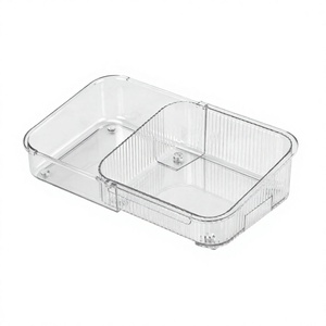 Transparent PET Modern Foldable Rotating Organizer <b>Bin</b> <b>Rectangle</b> Storage Container 1-3L Capacity 45x27x11cm Dimensions for - Product Image 3