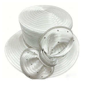 ladies white dress hats OE0030-Lace Covered Satin Dress Hat