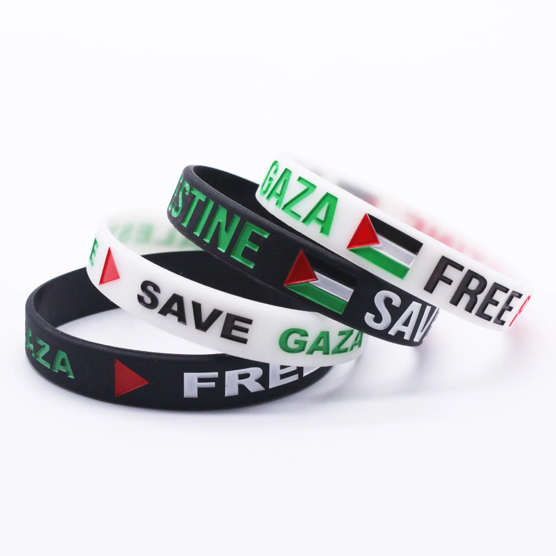 Band Save Gaza Free Palestina Pulseras Venta al por mayor Free Palestina Pulsera de silicona Goma