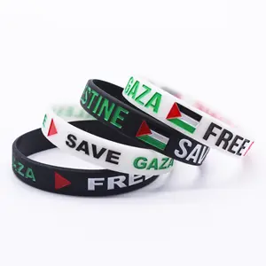 Band Gaza-freies Palästina-Armbänder Großhandel kostenloses Palästina-Silikon-Armband Gummi