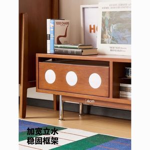 Vintage Style Tv <b>Cabinet</b> Solid Wood Nordic Retro Minimalist Wall Mounted Storage For <b>Small</b> Apartment Living Room Tv Stand - Product Image 3