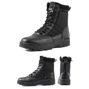 Bottes tactiques de sécurité pour hommes, noires, imperméables, respirantes, pour la sécurité en plein air, la chasse, la randonnée, la moto - Product Image 2