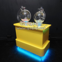 Machine de loterie multi-cylindres 2D avec 2 chambres pour jeux de loto de couleur jaune pour pick 2
