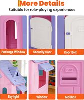 Ensemble Maisonnette pour Enfants Jeux d'Intérieur Extérieur en Plastique avec Jeu de Basketball et Panier Maison de Jeu pour Tout-Petits pour Jardin