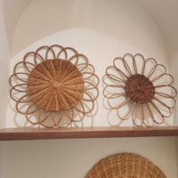 12 pouces Boho Vintage rotin naturel tissé chargeur assiettes pays frange Table tapis tampons osier décoration murale pour salle à manger maison rétro