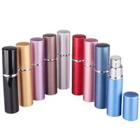 Flacon vaporisateur vide en aluminium coloré, 5 ml, 10 ml, recyclable, avec pompe, pour voyage, cosmétiques, parfum, brume