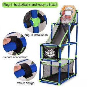 ชุดของเล่นบาสเก็ตบอลอาร์เคดแบบตั้งพื้น สำหรับเล่นในร่มและกลางแจ้ง พร้อมห่วงพลาสติกขนาดใหญ่ ของเล่นสนุกสำหรับเด็ก เล่นกลางแจ้งได้ สูง 1.25 เมตร - Product Image 4