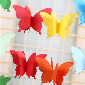 Guirnalda de papel 3D con gradiente de mariposa, decoración para cumpleaños, boda, Multicolor - Product Image 4