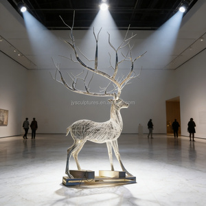 Sculpture de cerf en acier inoxydable tressé ajouré, décoration métallique personnalisée en fil d'acier pour expositions intérieures/extérieures (Service OEM/ODM) - Product Image 5
