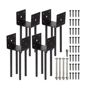 Support de <span class=keywords><strong>poteau</strong></span> de pergola de porche noir 4*4, installation facile, métal durable, support de <span class=keywords><strong>poteau</strong></span> de clôture <span class=keywords><strong>en</strong></span> fer, support de <span class=keywords><strong>poteau</strong></span> de clôture <span class=keywords><strong>en</strong></span> forme de <span class=keywords><strong>U</strong></span> - Product Image 6