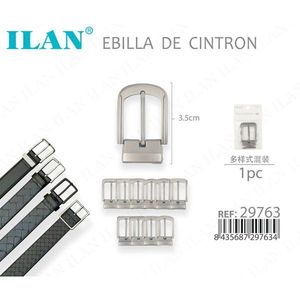 Fibbia per cintura ILAN da 3,5 cm in metallo con perno, accessorio di ricambio per cinture da uomo e da donna - Product Image 3
