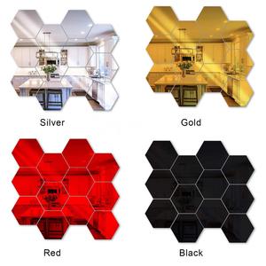 Modern 3D Self-Adhesive Gold <b>Rectangle</b> Hexagon <b>Mirror</b> New Acrylic Wall Sticker Laser Golden Finish Self-Installing <b>Mirror</b> Sheet - Product Image 6