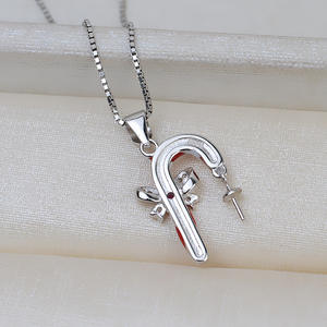 อุปกรณ์ทำเครื่องประดับเงินแท้ S925 จี้รูปโบว์สไตล์เกาหลีเคลือบอีพ็อกซี่ 8-11 มม. ไข่มุกสไตล์ยุโรป-อเมริกา สร้อยคอสำหรับเด็ก ตัวเรือนเปล่า 2824 - Product Image 3