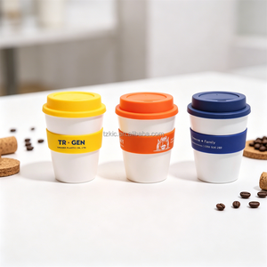 Gobelet à café écologique en plastique de 12 oz avec couvercle à vis gris - Product Image 6
