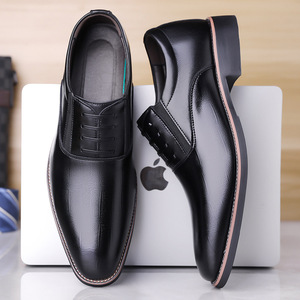 Chaussures habillées en cuir marron pour hommes, à lacets, pour le bureau, les occasions formelles, taille 47 48, grandes tailles - Product Image 2