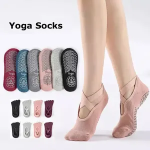 Wholesale Custom Logo Girls Dance Barre Ballet Socks Women Cotton Anti Slip Gym Pilates Non Slip Yoga Socks
