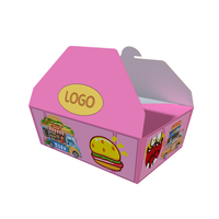 Caja de Aperitivos Personalizada, Envase de Comida Rápida, Cajas de Papel Kraft para Llevar, para Aperitivos, Hamburguesas y Sándwiches