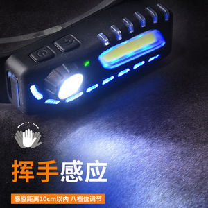 Lampe frontale Xinster rechargeable par USB avec capteur, lumière LED haute intensité à 8 niveaux pour la pêche et la course en extérieur - Product Image 1