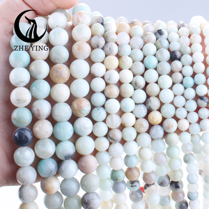 Perles rondes en Amazonite Zhe Ying 6mm 8mm 10mm, pierres précieuses en vrac, cristal <span class=keywords><strong>de</strong></span> guérison, fleur - Product Image 2