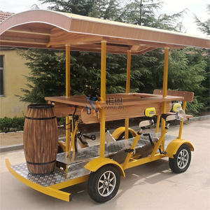 Vélo-bar électrique mobile pour 8 passagers, remorque de fête à pédales en fibre de verre pour attractions en bord de mer ou parcs d'attractions - Product Image 4