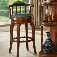Mobilier de Offre Spéciale Tabouret de bar de luxe commercial à dossier haut en métal et cuir artificiel Tabouret de bar en bois pour chaise à dossier haut de restaurants