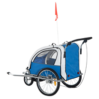 Remorque de vélo à Double remorquage pour enfants, enfants, conversion à poussette 2 en 1 sur canopée de siège, pour les tout-petits