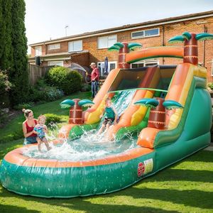 NBINFLATABLE Outdoor Commercial Tropical Thunder Dual Lane <b>Inflatable</b> <b>Water</b> <b>Slide</b> Pool Rental Parties 0.9mm PVC 3-Year Warranty - Product Image 5