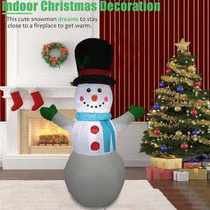 Bonhomme de neige gonflable de Noël de 4 pieds avec écharpe et chapeau, lumières LED intégrées, imperméable, décoration de fête pour l'extérieur/l'intérieur, jardin, maison - Product Image 4