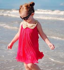 ชุดเดรสเด็กผู้หญิงแขนกุดหลากสีสำหรับงานแต่งงานริมชายหาดขายส่ง - Product Image 1