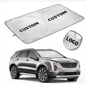 Best Printing Foldable Front Windshield Polyester Uv Pe Bubble Sun <b>Shades</b> Auto Cheap Double Circle Car Sunshade Logo - Product Image 1
