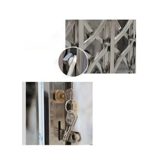 Porte en acier inoxydable télescopique à pousser-tirer, grille de ventilation simple, porte de magasin, grille de sécurité, fenêtre pliante pour centre commercial - Product Image 2
