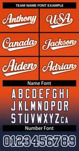 Maillot de softball personnalisé à deux boutons, dégradé orange, marine et blanc, authentique et tendance - Product Image 3