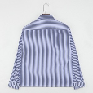 <span class=keywords><strong>Chemise</strong></span> à rayures bleues personnalisée tendance, boutonnée, manches longues, col carré <span class=keywords><strong>pour</strong></span> <span class=keywords><strong>homme</strong></span>, <span class=keywords><strong>chemise</strong></span> brodée avec logo personnalisé - Product Image 2
