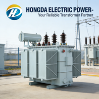 Transformateur immergé dans l'huile triphasé Hongda 2500 kVA, sortie 400 V, entrée 10 kV, bobinage en aluminium, double bobinage, 60 Hz