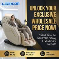 LEERCON 2026 Fauteuil de massage intégral avec repose-jambes séparé, design à cadre ouvert, beige crème, style showroom, innovant