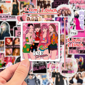 50 Pezzi Adesivi in Vinile Ritagliati <span class=keywords><strong>BLACKPINK</strong></span>, Decalcomanie del Gruppo K-Pop, Confezione di Adesivi Impermeabili alla Moda per Bagagli - Product Image 1