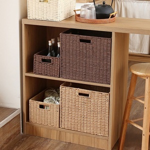 Panier de rangement rectangulaire <span class=keywords><strong>tressé</strong></span> à la main <span class=keywords><strong>en</strong></span> corde de papier pour la maison - Product Image 6