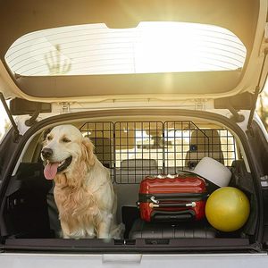 Kingtale Barrières de <span class=keywords><strong>séparation</strong></span> réglables <span class=keywords><strong>pour</strong></span> animaux de compagnie en treillis métallique lourd Séparateur universel de véhicules Barrières de <span class=keywords><strong>voiture</strong></span> <span class=keywords><strong>pour</strong></span> chiens - Product Image 4