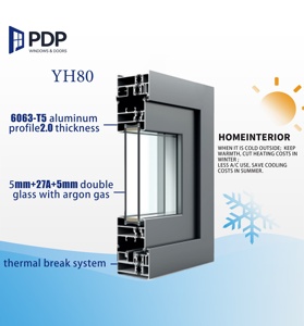 Fenêtres pliantes <span class=keywords><strong>accordéon</strong></span> en aluminium à rupture de pont thermique, à persiennes horizontales, insonorisées, à économie d'énergie, en verre trempé, pour cuisine et extérieur - Product Image 4