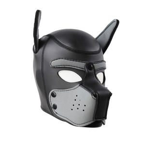 Masque de chien en latex rembourré pour la tête et les oreilles, masque d'Halloween pour adulte - Product Image 1