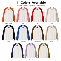 Sweat-shirt unisexe en coton 400 g/m² à col ras du cou et manches raglan en molleton bouclette – Vente en gros